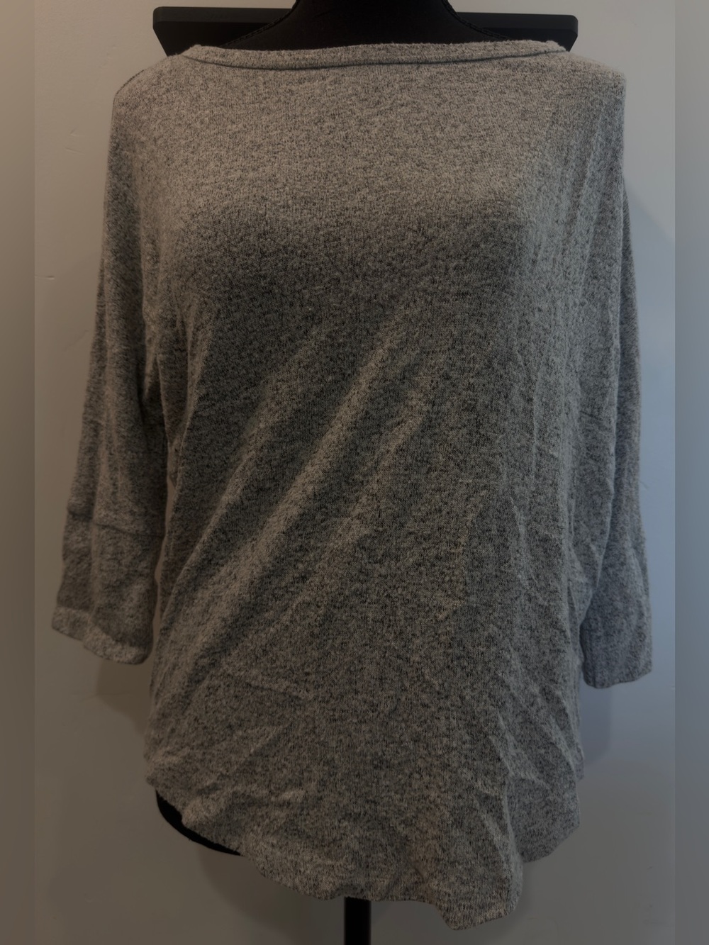 Market & Spruce Heather Gray Boatneck Pullover Top